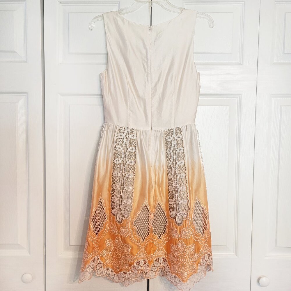 Anthropologie Anna Sui Rising Battenberg Silk Lace Ombre Fit and Flare Dress - Picture 5 of 10